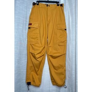 Y2K 90s Vintage Abercrombie & Fitch Paratrooper Utility Cargo Pants Yellow Small